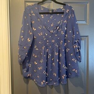 Torrid 1 sheer butterfly shirt